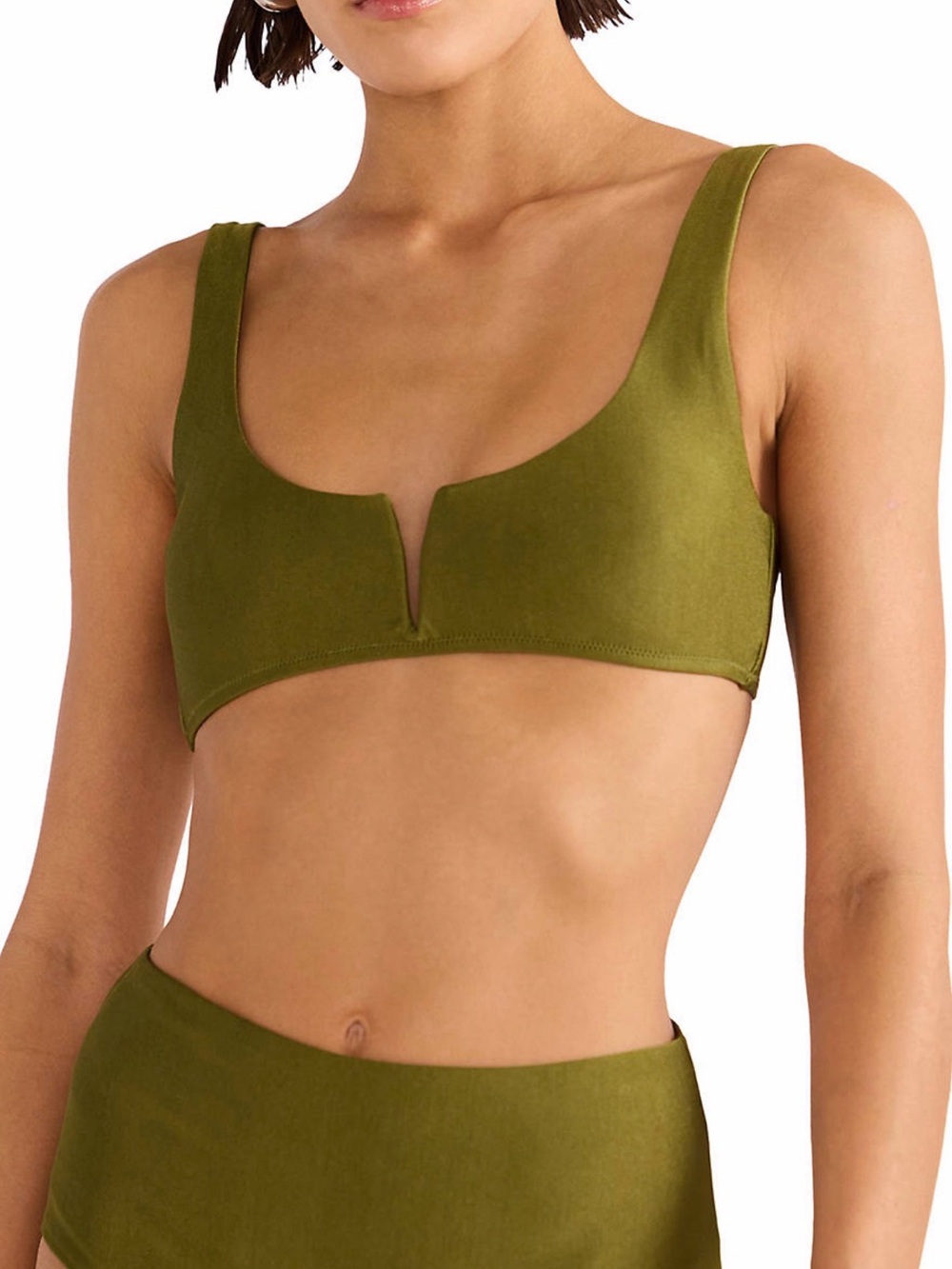 Mink Pink Irina V-Notch Olive Bikini